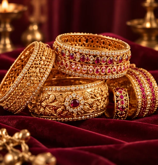 Traditional gold bangles