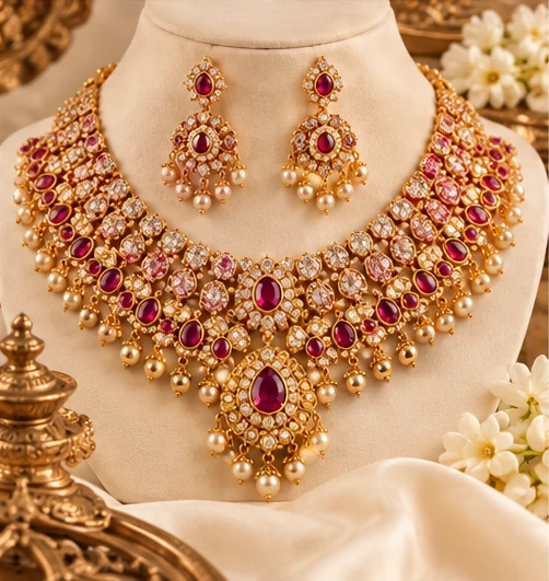 Bridal necklace and earrings