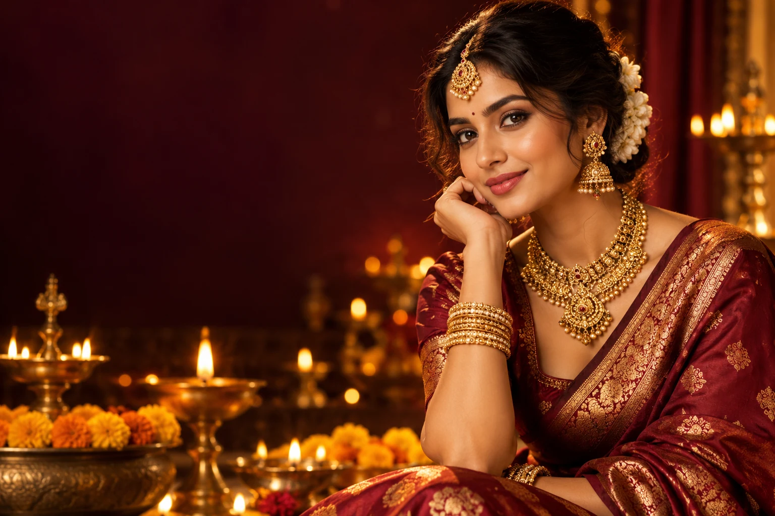 Indian bridal jewellery and festive Diwali styling