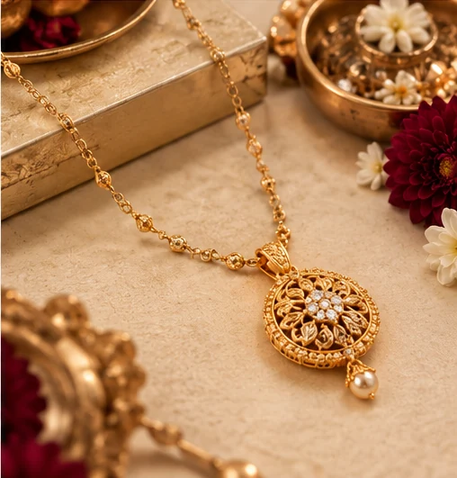 Gold pendant necklace